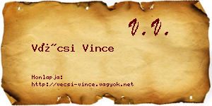Vécsi Vince névjegykártya